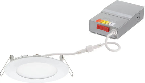 4 Inch LED Recessed Downlight Wafer Slim Ultra Thin 5 In 1 Color Temperature 120V Matte White Flat Trim 90CRI Ceiling Light No Housings Needed
