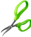 Pro Grade Garden Snips 6 Inch Pruning Shears With Non Stick Coated Steel Blades Curved For Precision Trimming In Tight Spaces