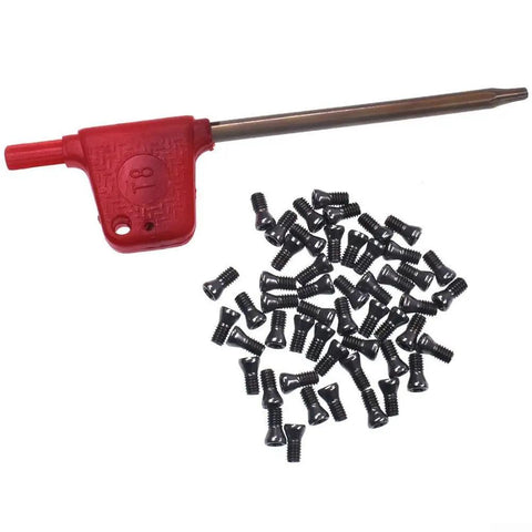 50 Piece M2.5 X 6MM Torx Socket Head Cap Screws For Carbide Insert Lathe Tools with red T8 wrench for installation.