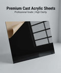 4-pack black acrylic sheets, 12x16 in, 1/8 in thick, with protective peel film