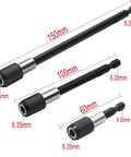 Amazon flexible drill bit extension set with 3 bendable extensions (150mm,100mm,60mm) and 6.35mm hex drive
