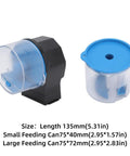 Heavy Duty Automatic Fish Feeder With Smart Electric Dual Compartments showing dual hoppers and size details.