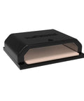Gravity Series Outdoor Pizza Oven Accessory Insert with ceramic stone and stainless interior, porcelain-coated exterior in black