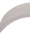 Close-up of the manganese steel blade edge of a Multipurpose Long Handled Sickle For Gardening With Manganese Steel Blade And Wooden Grip Ergonomic Weeding And Harvesting Tool For Garden Farm And Agricultural Use Durable Do It All Tool.