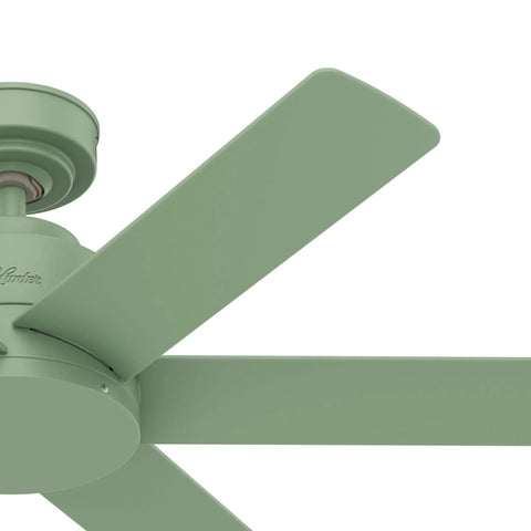 Close-up of Kennicott 44 Inch Indoor Outdoor Ceiling Fan With Wall Control Dusty Green Blades Reversible Multi Speed Whisper Wind Motor
