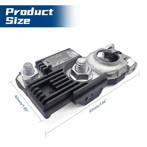 Heavy Duty Battery Positive Terminal Cable With Fusible Link For Hyundai Kia Models, 150A size with bolts and dimensions.