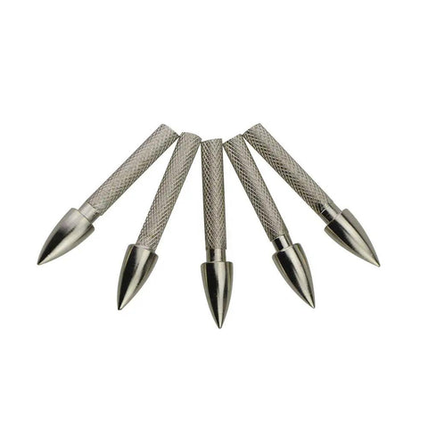 36 Pack Pro Grade Stainless Steel Archery Arrow Insert Points 60 80 100 Grain For 4.2mm Shafts displayed on white