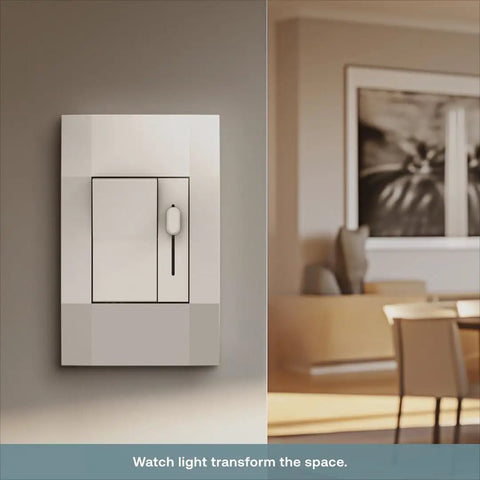 Smooth Slide Dimmer Switch With Rocker On Off, 3 Way 4 Way And Single Pole Compatible, Neutral Wire Required, White Finish, No Fuss Mood Lighting Control For Home Or Office on wall plate
