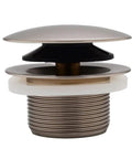 Swanky Satin Nickel Mushroom Tip Toe Bathtub Drain Stopper 1 1 2 Inch NPSM Coarse Thread Push Button Drain Plug Fits Standard Drain Shoes.