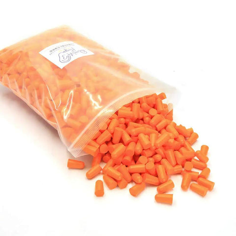 Bulk Foam Ear Plugs 500 Pairs With 32 dB Noise Reduction in clear refill bag