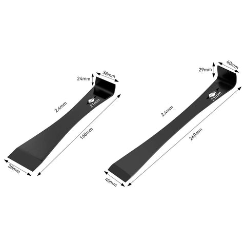 Heavy Duty Stainless Steel Pry Rod And Flat Scraper For Paint Removal And Wood Board Stripping With Wooden Handle, Rust Resistant Durability, Long Reach 168mm To 310mm, Ideal For Renovation Jobs, 168mm and 260mm close-up