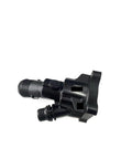 Premium Engine Coolant Thermostat Direct Fit For Volvo V40 V90 XC40 XC90 showing black plastic design, precise fitting for easy installation.