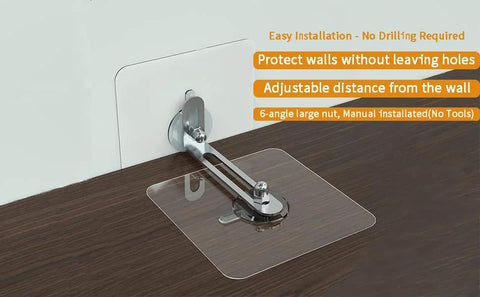 Anti Tip Furniture Anchors No Drill With Strong Adhesive And L Bracket For Baby Proofing Cabinets Bookcases Dressers And Shelves Easy Installation