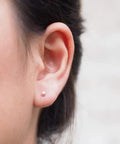 Sterling Silver Stud Earrings Unisex 3mm Small Round Ball Hypoallergenic Jewelry for Women and Men, Easy Everyday Wear, Low Key Minimalist Style, Durable Nickel Free Gift Idea on ear