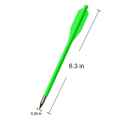 Green 6.3 Inch Crossbow Bolts for 50 to 80lbs Mini Arrows, Replacement Practice Arrows with metal tips pointed for precision.