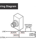 Wiring diagram for Dusk to Dawn Photocell Sensor Switch for Outdoor Lighting, 120V AC Auto Light Control, UL Listed, installation guide.