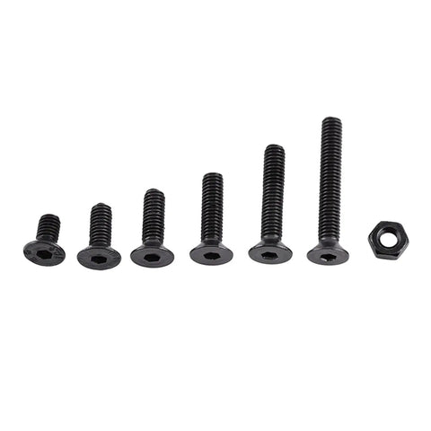 Heavy Duty M3 Hex Socket Screws And Nuts Kit In Alloy Steel, 250Pcs, Includes 150 Screws And 100 Nuts In 6 Lengths M3x6 8 10 12 16 20mm, Perfect For 3D Printing, Woodworking, Sheet Metal And Home Repairs, Flat Head. Black M3 screws and nut