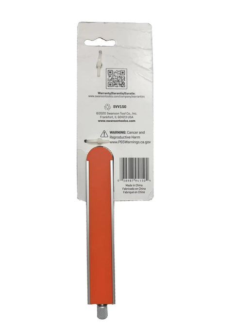 Back packaging view of 9 Inch Savage T Bevel With Stainless Steel Rule Inches And Metric Marks Comfort Grip Handle and Secure Metal Knob.