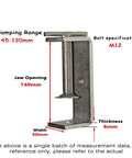 304 stainless steel C-clamp with 140mm jaw opening and screw handle.