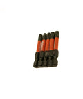 5-pack of Heavy Duty T30 Torx Star Bit Set for impact drivers, visible red and black design, impact rated, heat treated steel.
