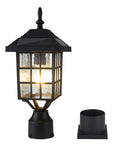 Solar Lamp Post Light Outdoor Matte Black Waterproof With 3.5 Inch Pier Mount Base Energy Efficient Solar Panel Auto On At Dusk