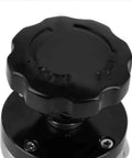 Top view of Workhorse Vacuum Isolation Valve With Bellow Seal And Air Admittance, black knob, KF25 304 Stainless Steel High Vacuum Manual Right Angle Valve