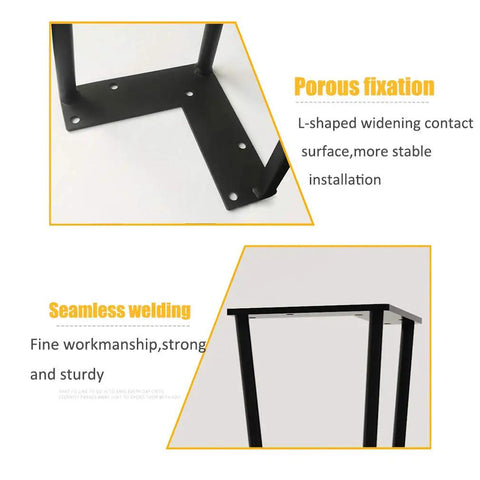 Close-up of Heavy Duty Hairpin Table Legs showcasing porous fixation and seamless welding, designed for DIY dining or coffee table use.