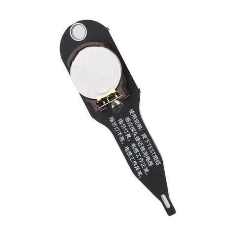Inductor Tester for PCB and Motherboard Repair, Fast Fault Detection With Green Indicator Light, compact design showing white disk and labels.