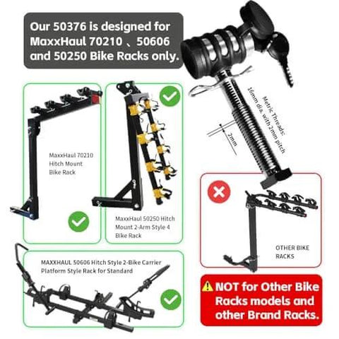 Threaded Hitch Locking Pin For 2 Inch Bike Rack Receivers M16 Thread Fits 70210 50250 50606 Bike Racks Includes Locking Head And Clip