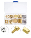 Hex Spacer Kit With Brass Screws For Electronics Projects And DIY Enthusiasts Built For Stable Thread Design And Easy Installation Accessories Pack For Makers And Hobbyists, assorted brass standoffs and screws in case
