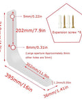 Heavy Duty L Brackets For Wall Shelves Rock Solid Corner Supports with dimensions and screws for easy installation.