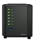 Badass Heavy Duty Four Bay Nas Server Slick Compact Chassis with LED indicators for LAN and hard drives.
