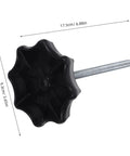 Spare Tire Hold Down Bolt For Car Spare Wheel Mounting Universal Fitment Tire Fastener Clamp For Secure Reliable Tire Installation Easy To Install Heavy Duty Spare Wheel Hardware For Road Ready Security, showing black plastic knob with steel bolt