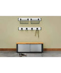 4 Foot GearTrack Channels For Garage Walls Beefy Heavy Duty Wall Mounts with baskets and hooks on a garage wall