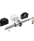 Beefy 16mm Rolled Ball Screw Kit with 1610 Lead 10mm, SFU1610 Single Nut, BKBF12 End Support, DSG16H Housing and Coupling laid out