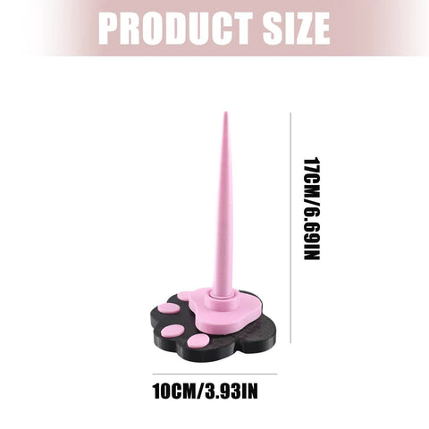 Desk Yarn Stand With Swivel Wheels And Textured Non Slip Base, Adjustable Spool Holder, 17cm tall, 10cm wide in pink and black