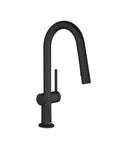 hansgrohe Talis N Pull Down Kitchen Faucet, Modern, Magnetic Hand Sprayer, 1-Handle, 1.75 GPM, Matte Black, side view