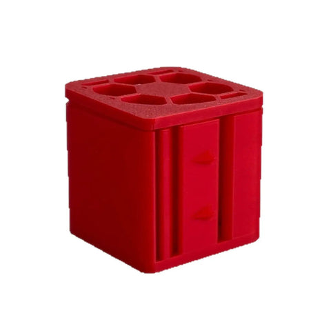 Label Dispenser Storage Box For Desk And Home Office, Space Saving Organizer Tray For Labels, Stickers, And Supplies, red plastic box