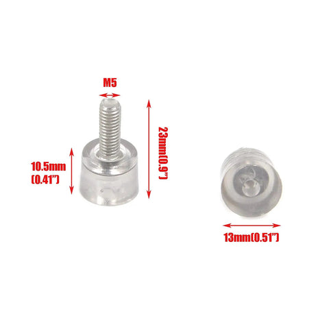 Mini Adjustable Furniture Leveling Feet M5 Thread Diameter 5mm Base Width 13mm Total Height 23mm For Chairs Desks Tables Pack Of 20 Rust Resistant Easy Floor Protection And Stable Leveling shown with dimensions