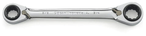 QuadBox 3 Piece 12 Point Reversible Ratcheting Wrench Set SAE Built From Industrial Steel With High Polish Nickel Chrome Finish