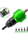 Transform Your Drill Into A Power Riveting Tool With This Sleek Nutsert Adapter Kit, Featuring Five Size Mandrels And Twenty Heavy Duty Nuts For Top Tier Automotive Repairs And Home Improvement Projects Made Easy. drill rivet adapter kit, M3-M8 mandrels, metal body
