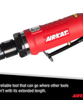 Heavy Duty Workhorse 4 Inch Extended Inside Cut Off Tool With 14000 RPM Spindle Lock Ergonomic grip highlighted for precision metal cutting.