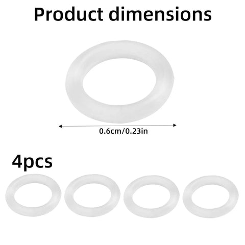 4 Pack O Ring Gasket Set For Harmony Manual Breast Pump Replacement Durable Silicone Seals Easy Install Compatible Pump Parts For Strong Suction And Leak Prevention, 0.6cm, 4pcs