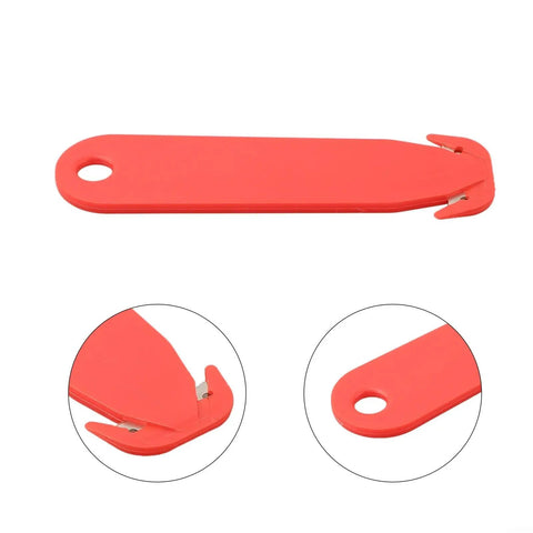 Lightweight Double Edged Utility Cutter with Stainless Steel Blade Housing, Red, for safe cutting of plastic film, paper, packaging tape.