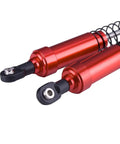 Close-up of red Aluminum Big Bore Shocks 85mm 4 Pack for 1/10 RC Crawler LCG Chassis, showing durable aluminum construction.