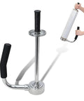 Manual Pallet Stretch Film Dispenser With Built In Cutter And Film Holder Handy Easy Assembly Adjustable For Multiple Roll Sizes Durable Shrink Wrap Tool For Fast Secure Pallet Wrapping chrome-plated steel