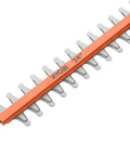 Game Changer 24 Inch Cordless Hedge Trimmer With 40V Lithium Ion Battery Fast Charger slick dual action blades close-up of blade