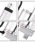 Built Different 12V Linear Actuator Packing 1500N Thrust And IP65 Waterproof Aluminum Housing close-up details of motor and connection points.