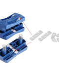 Woodworking trimmer double cutter set from Amazon, blue plastic with replaceable blades