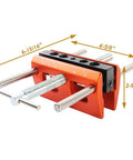 Patented Self Centering Dowel Jig Kit For Woodworking, Pro Grade Drilling Guide With 1/4, 5/16, 3/8, 7/16 And 1/2 Inch Bushings, 6 Inch Wide Capacity Doweling Jig, Adjustable Clamp